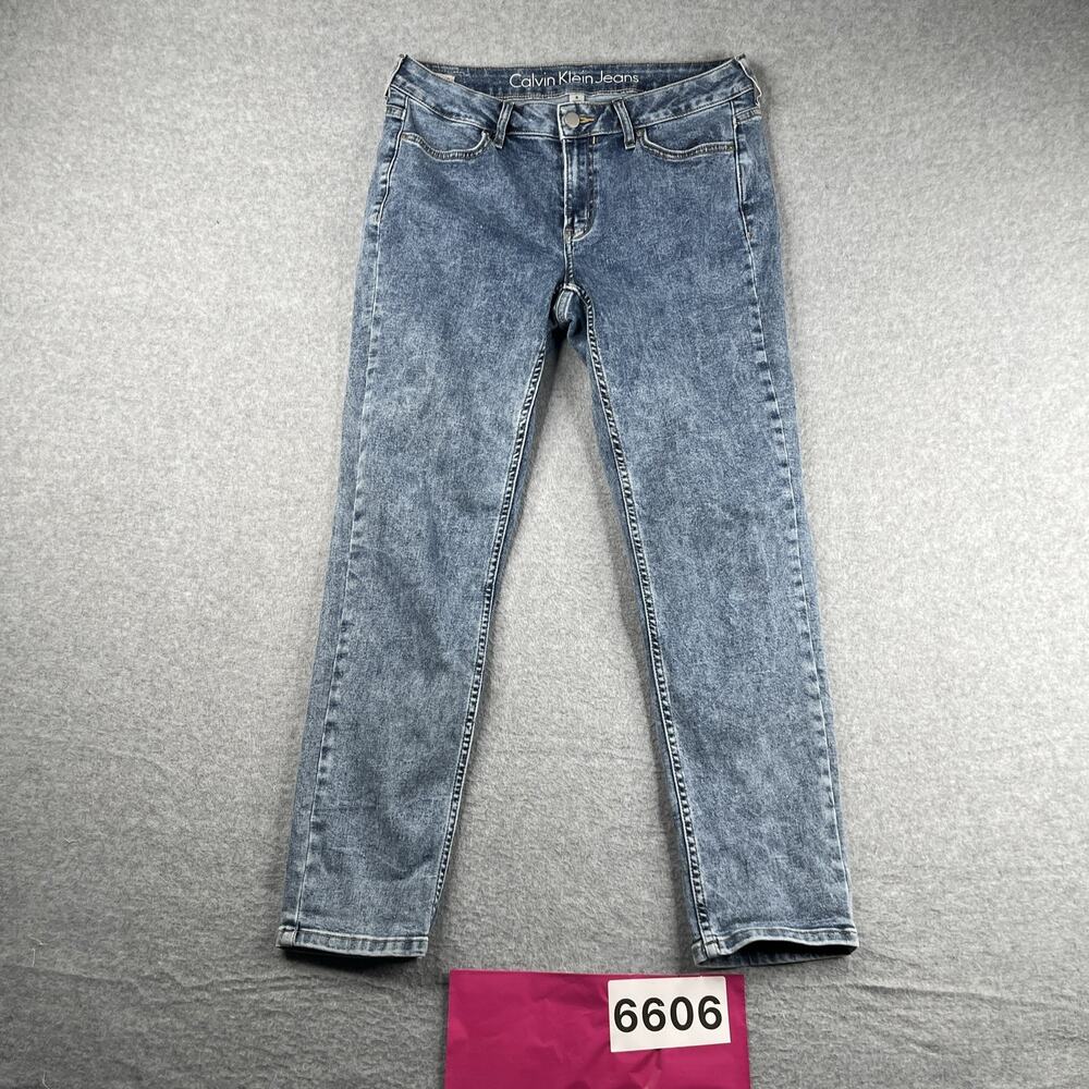 Calvin Klein Jeans Ankle Leggings Womens Size 8 Blue Classic Stretch Casual